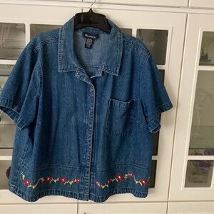 Denim&Co Blue Short Sleeve Denim Jacket/Top